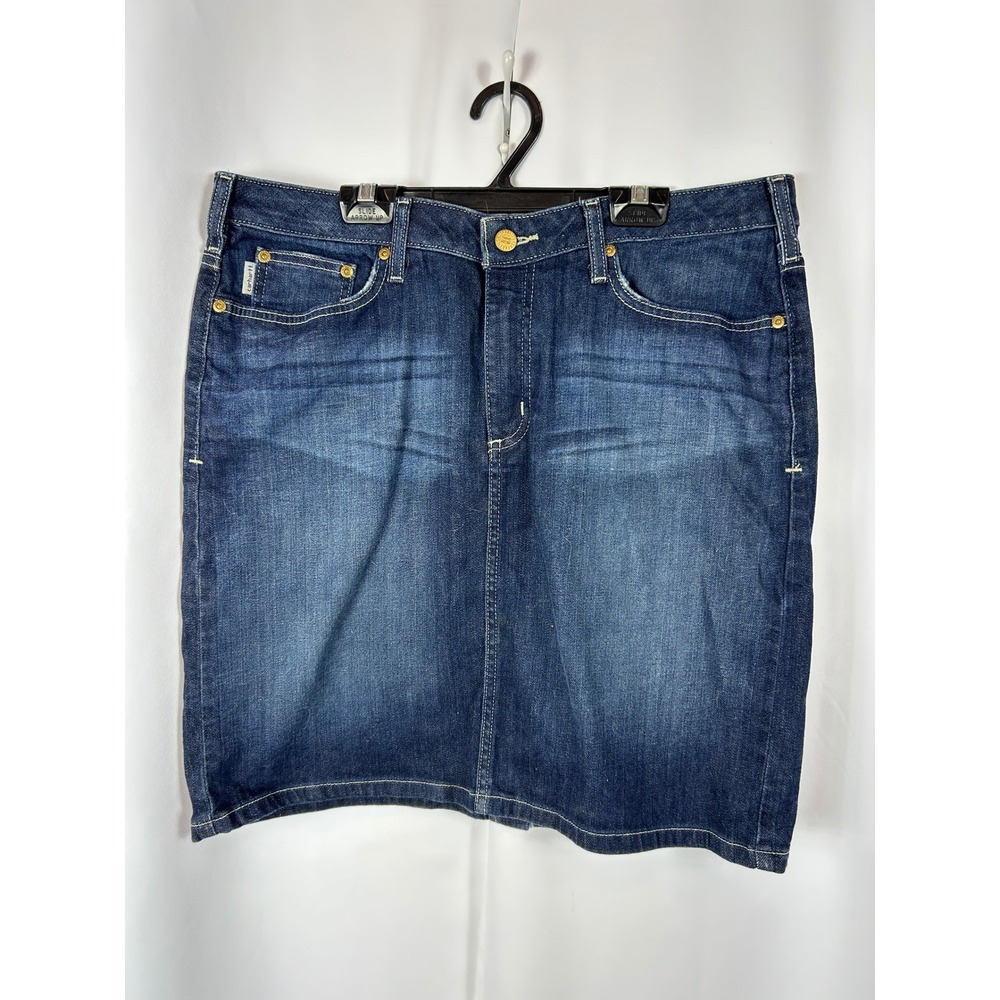Carhartt Original Fit Dark Wash Denim Mini Skirt Utility Workwear Size 12